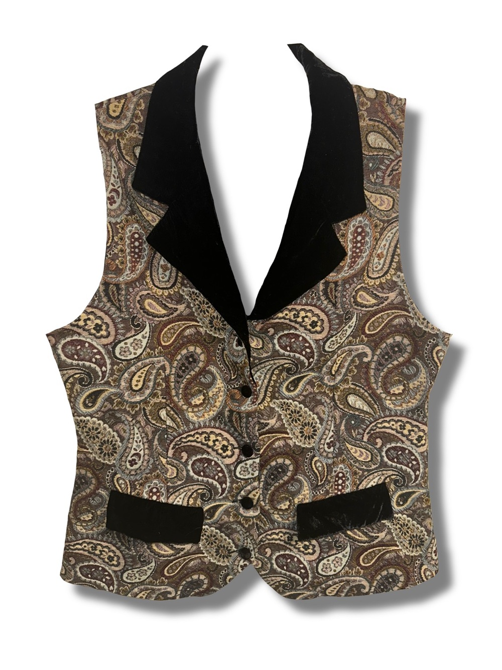 Vtg Paisley Tapestry Vest
